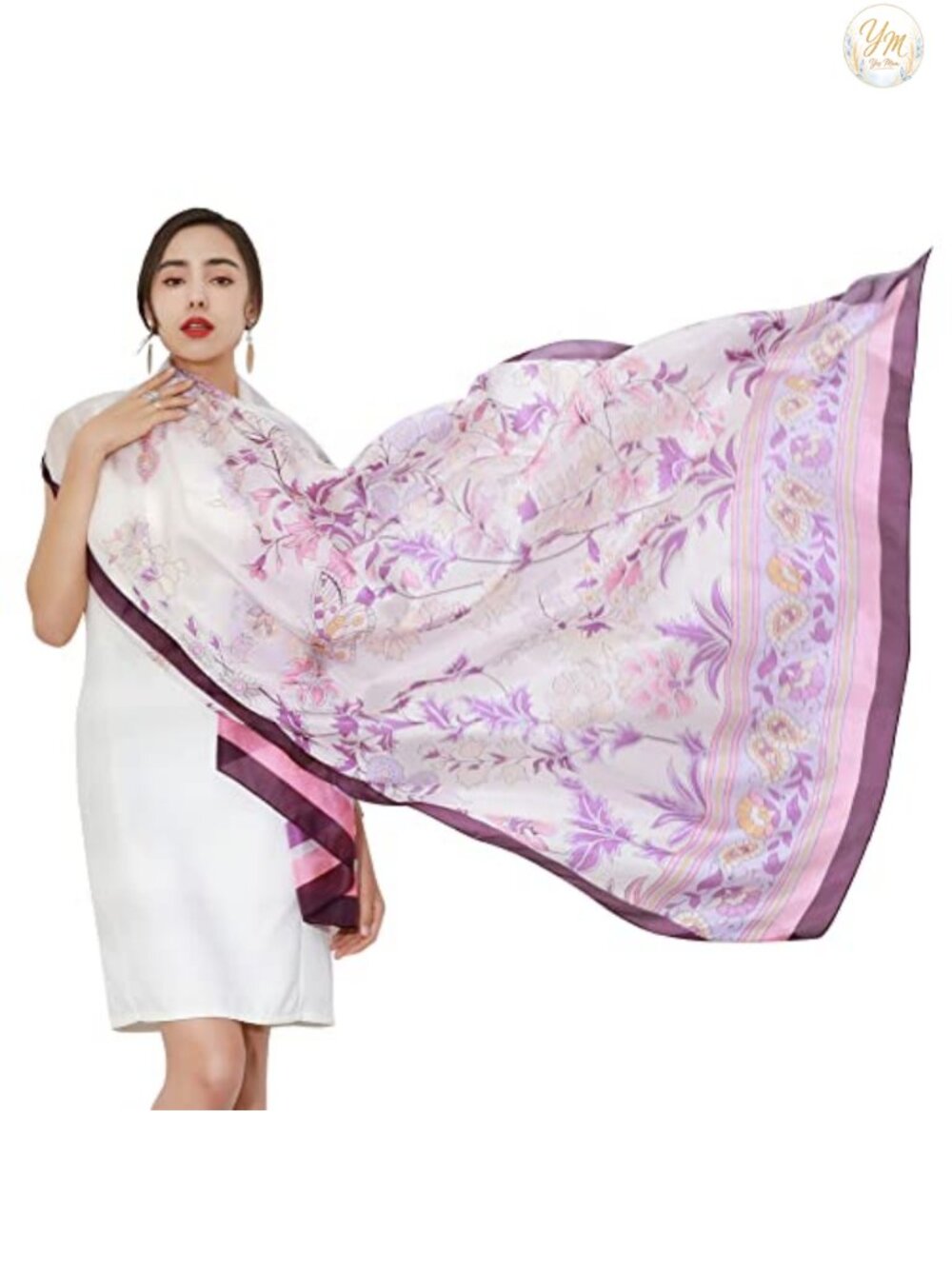 100% Mulberry Silk Pashmina Shawl Wrap Oversized Lightweight Women's Accessory